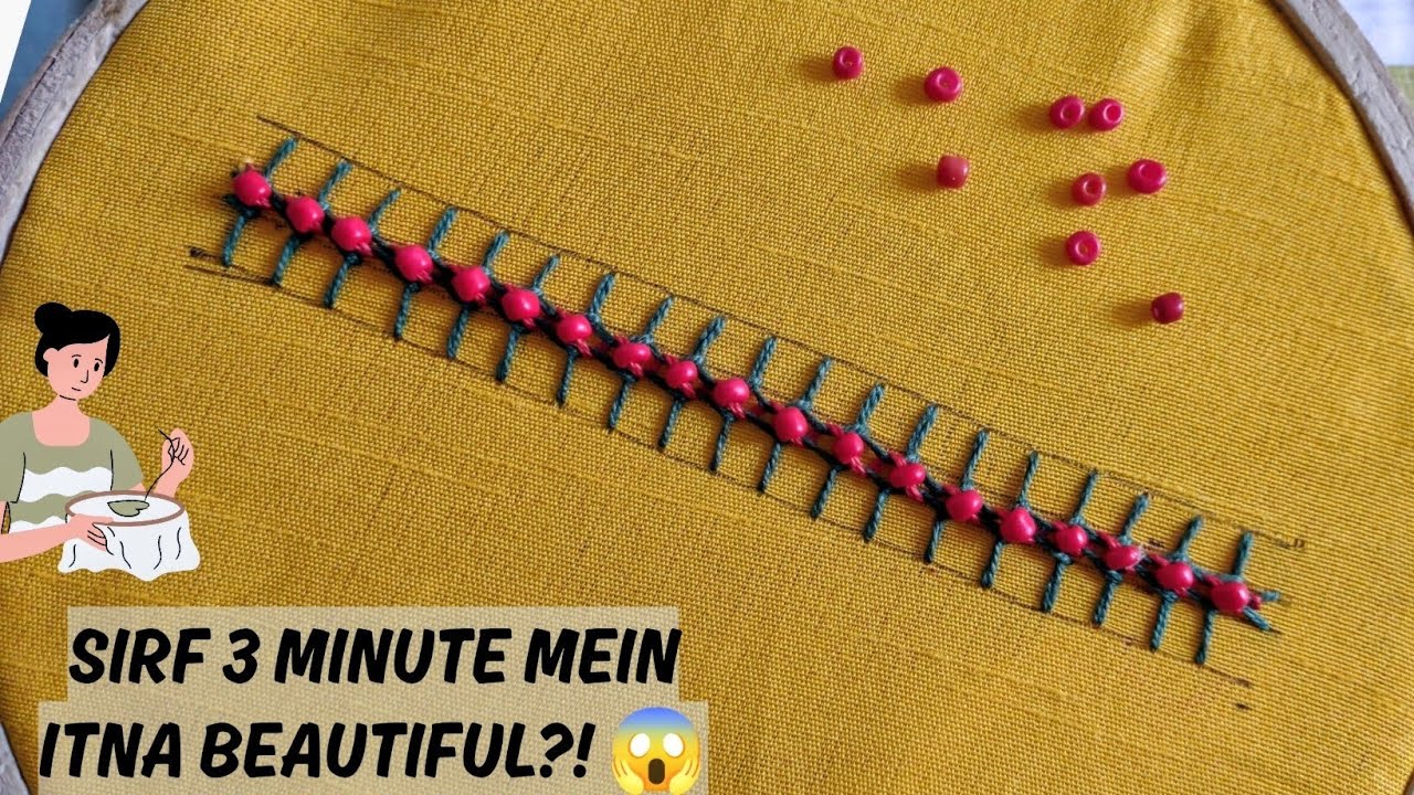 Easy Bead Border Embroidery in 3 Minutes! 😍