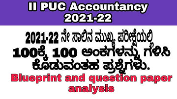 II Puc Accountancy Blueprint and Question Paper analysis. #naveentutorialofcommerce #naveencommerce