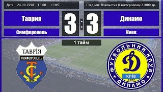 Таврия - Динамо Киев - 3:3. Чемпионат Украины 1998/99. 1 тайм