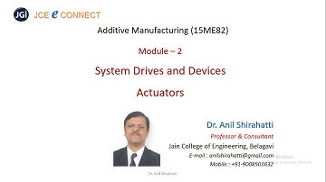 JCE ME Additive Manufacturing 15ME82 Module 2.3 System Drives and Devices, Actuators