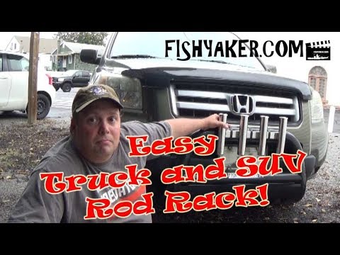 home-made rod holder for pickup truck fishing rod