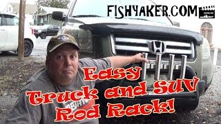 John "Toast" Oast from Fishyaker.com shows an easy way to make a fishing rod rack for trucks and SUVs with a bull bar on the front 