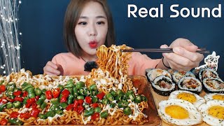 [Sub]/ [ Stir-fried Ramen x5 ] /Mukbang eating show yummy