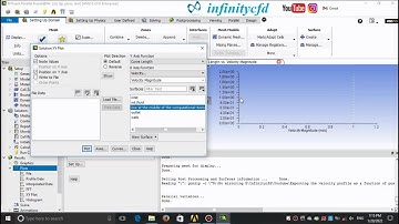 Exporting the velocity profile as a function of position in Ansys Fluent.