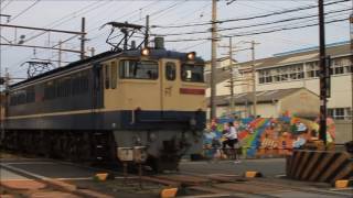 優しい機関士さんの神対応 JR貨物 EF65-2139 PF 関西運用 75レ 警笛@北方貨物線・能勢街道踏切