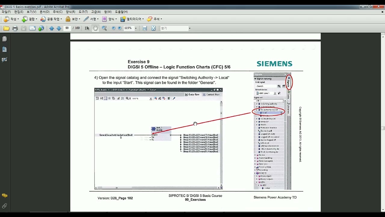 Exercise 9   Logic Function charts CFC   Local Key switch ⇒ Flashing LEDs  2013년 SIP-5 독일 교육후 녹화