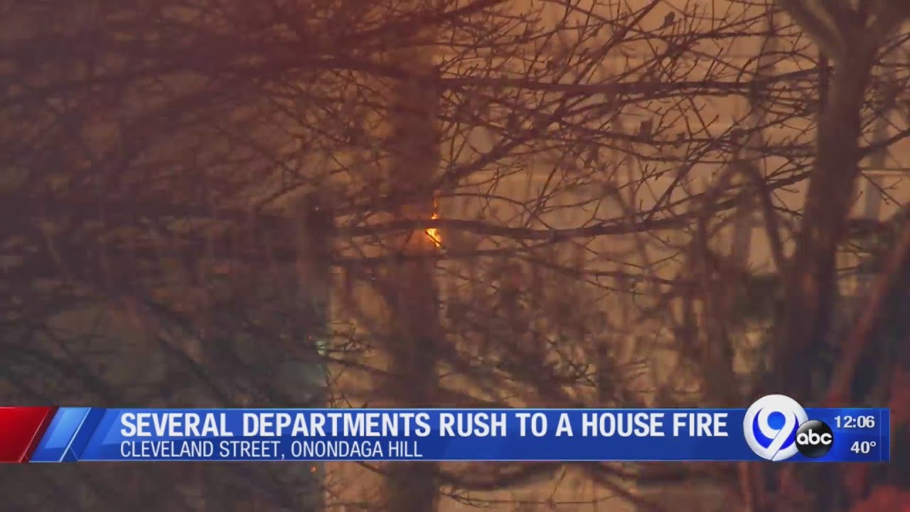 Several crews respond to a house fire on Onondaga Hill - YouTube