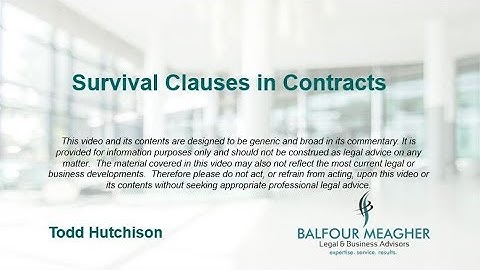 Survival Clauses in Contracts