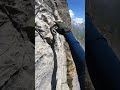 First Person Via Ferrata Climb on Exposed Rock