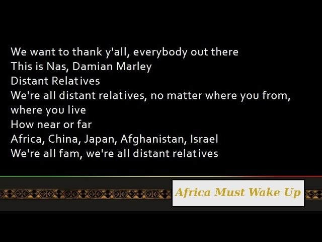 Nas & Damian Marley - Africa Must Wake Up ft. K'naan [Lyrics]