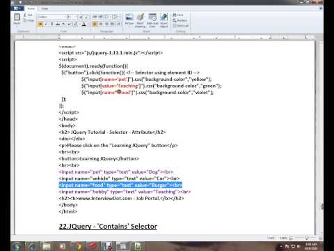 JQUERY ATTRIBUTE SELECTORS DEMO TAMIL