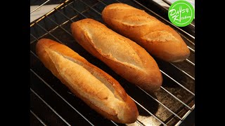 Cách làm Bánh Mì Việt Nam không phụ gia, nhồi bằng tay, nướng lò gia đình-Vietnamese Baguette Recipe