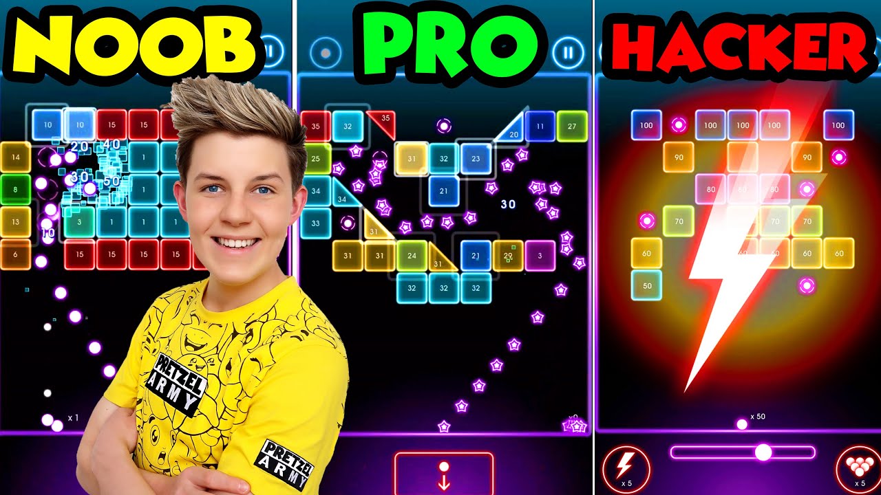NOOB vs PRO vs HACKER in IDLE BLOCK BREAKER!! YouTube