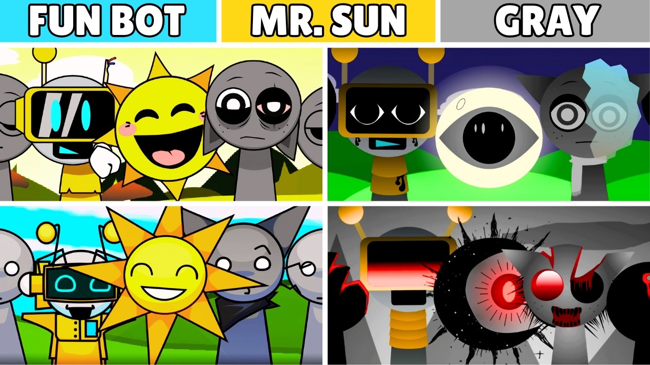 Incredibox Sprunki but TRIO (FUN BOT, MR. SUN, GRAY) From Top 40 Mods