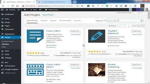 WordPress 5: Switch Back to Old Classic Editor