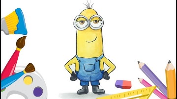 How to Draw Kevin Minions 3 Despicable Me Coloring Pages for Kids Art Colors for Children Learn