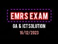 Today EMRS paper solution 16 dec 2023 ! GA & ICT solution #emrs #emrsexam #papersolution