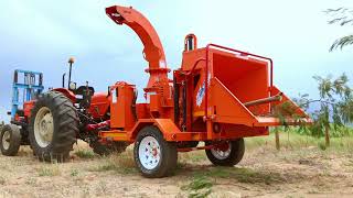 TOMCAT Model 4200 AFP Trailerized PTO Hydraulic-feed wood chipper powerful, robust & high output