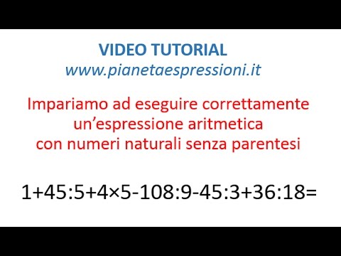 Tutorial Espressioni Senza Parentesi Youtube