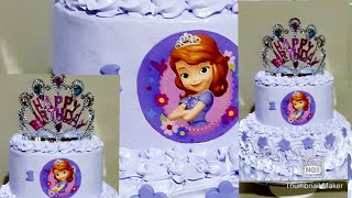 Sophia theme cake decorating with boiled icing
