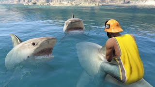 GTA 5 | Franklin vs SHARK - Crazy Water Fails ep.2