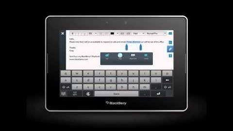 Typing with a Virtual Keyboard BlackBerry PlayBook OS 20  How To Demo Official Demo Video)