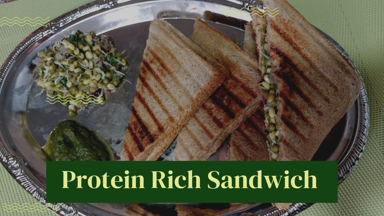 Protein Rich Sandwich Moong Sprout NO Mayo NO Cheese Weight Loss