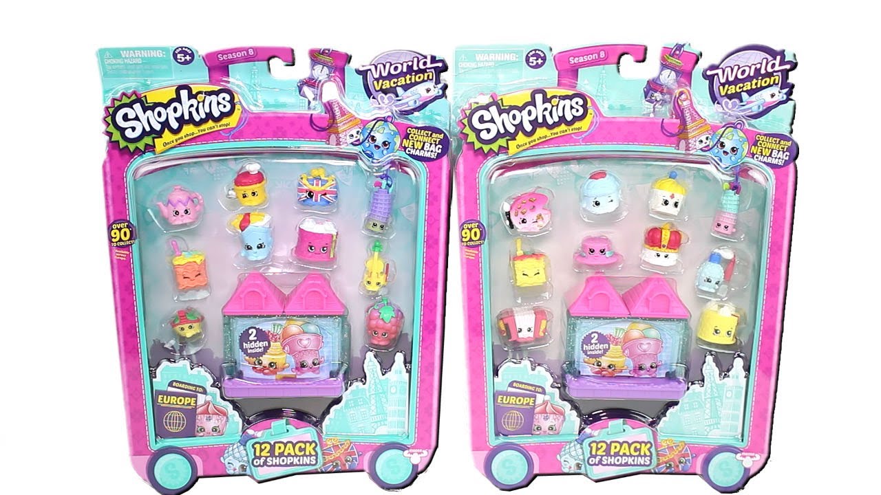 Shopkins World Vacation Season 8 Boarding to Europe 12 Pack Unboxing