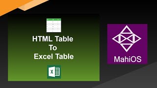 Learn how to convert HTML table to Excel - Basics