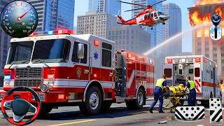 Fire Truck City Rescue Simulator - 911 US Emergency Ambulance Driving 3D - Android Gameplay screenshot 4