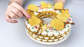 🍰 ПРОСТОЙ торт 👍на НОВЫЙ ГОД🎄Рождественский венок 💫 - Я - ТОРТодел!