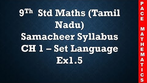 th standard Maths (TN samacheer) - Chapter 1 Set Language - Exercise 1.5