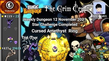 Magic Rampage Weekly Dungeon | The Grim Crypt ☆Star Challenge Completed #GrzzGames