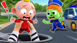 Zombie Police Chase Thief 👮🚨🧟‍♂️ | Rescue Little Baby 👶🏻 | NEW ✨ Nursery Rhymes For Kids