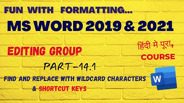 ms word beginners to pro tutorial, Wildcards Characters, Find and Replace