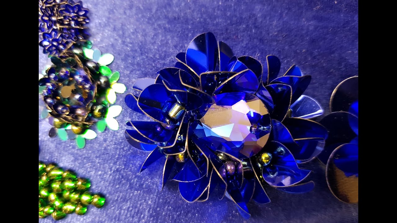 A new way of making a 3D sequin flower like never before/ الدرس الثالث، وردة بالعقاش