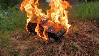 Athlete Statistics Range Rover in fire