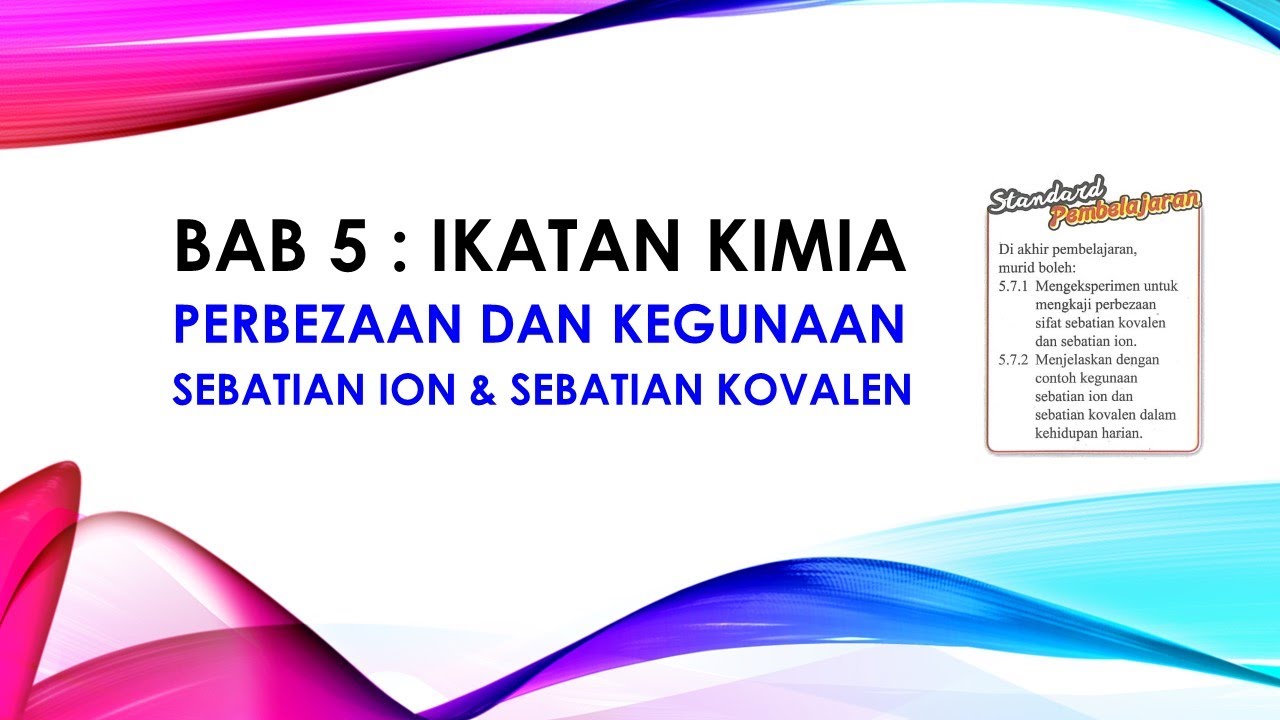 NOTA KIMIA TINGKATAN 4 KSSM BAB 5 Perbandingan Sebatian Ion dan