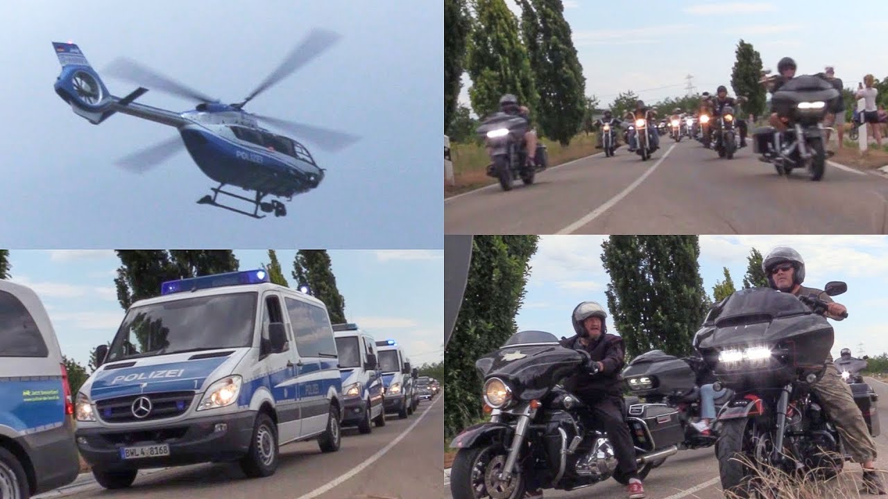 Motorradkorso in Meißenheim - Abschied von einem Hells Angels Gründer