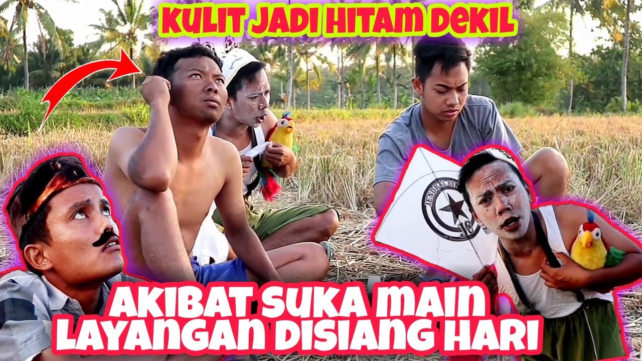 MAIN LAYANGAN DI SIANG HARI KULIT JADI HITAM DEKIL AKIBAT SINAR MATAHARI | KOMEDI LUCU, funny videos