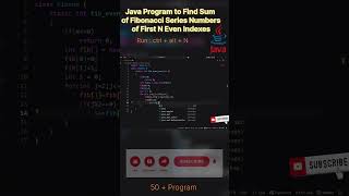 Program of Find Sum of Fibonacci Series Numbers in Java | #ytshorts #trending #shorts #youtubeshorts