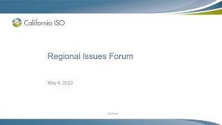 May 4, 2022 - Regional Issues Forum