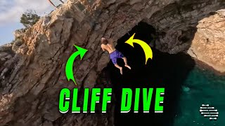 Drone Films Cliff Diver Performing Double Backflip from 25 Meters