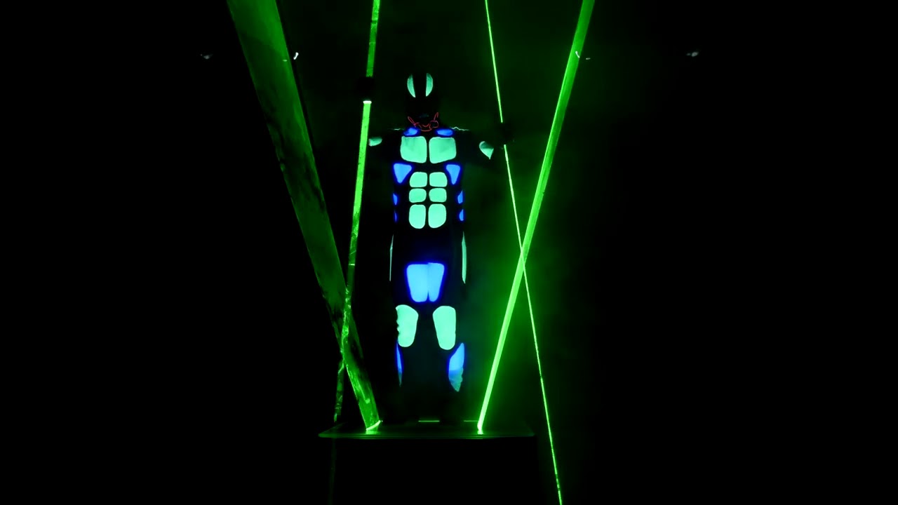 Laserman flying