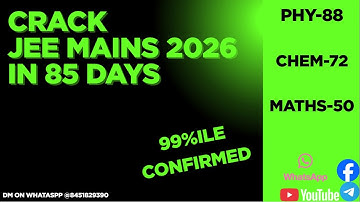 JEE Mains 2026 : 85 Days Gameplan to Score 99%ile in Jan Attempt 🔥😱| JEE 2026 Roadmap |