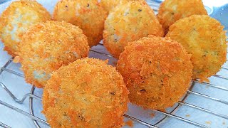 Crispy Panko Fried Rice Ball Fritters Snacks Appetizer Finger Food(酥脆饭团) English Subtitles