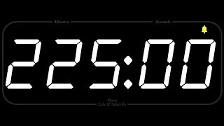 225 MINUTE  TIMER & ALARM  1080p  COUNTDOWN