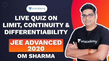 Live Quiz on Limit - Continuity - Differentiability | JEE | Om sir | Unacademy Accelerate