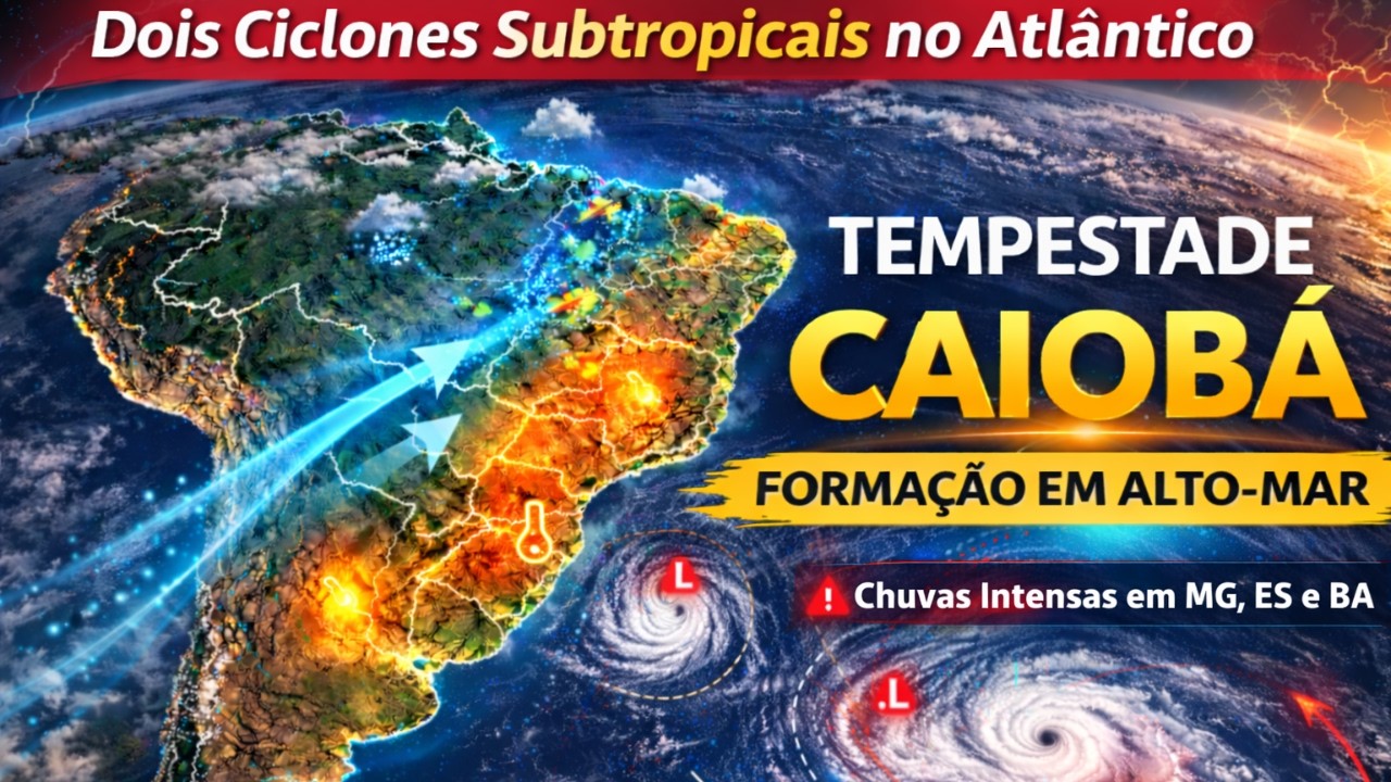 Evento Inédito no Atlântico Sul: Dois Sistemas Subtropicais ao Mesmo Tempo!