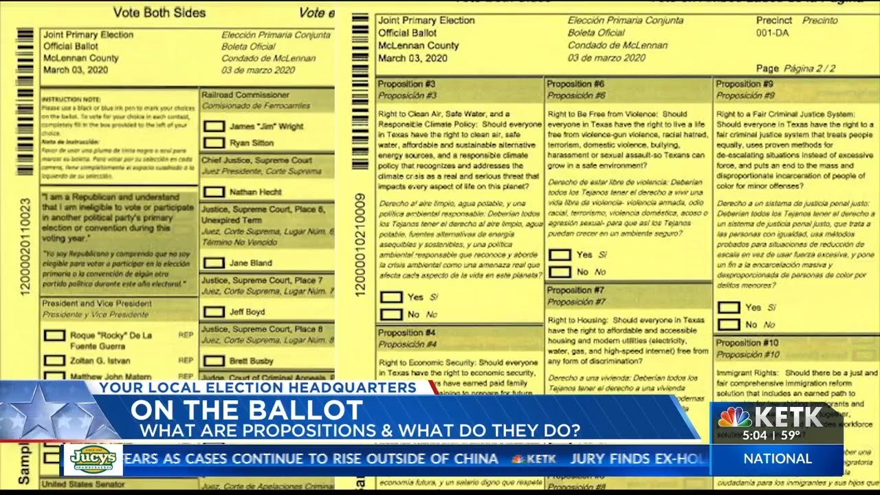 Voting in Texas Why your primary ballot includes propositions, and